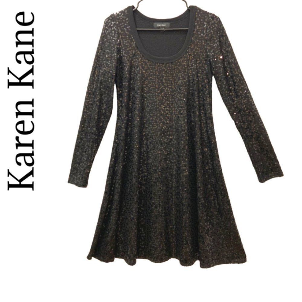 Karen Kane Black Sequin Midi Dress